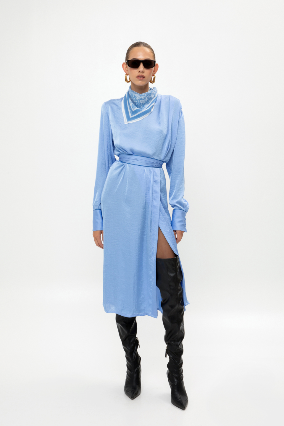 Long Sleeve Empire Waist Maxi Dress